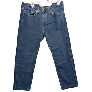 Levis 505 Jeans Men's 34x30 Regular Straight Medium Wash Blue Denim Casual